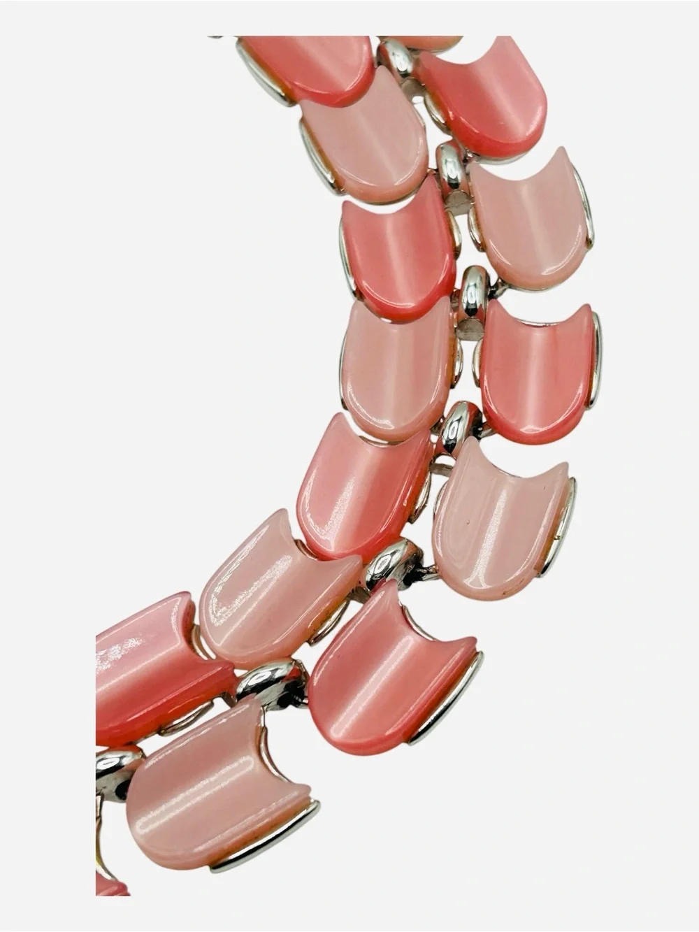 Vintage Lisner Two Tone Pink Moonglow Bracelet